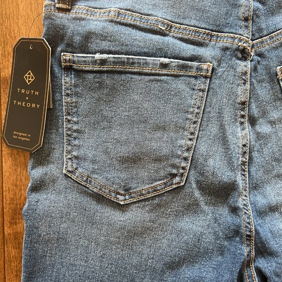 Truth + Theory Women's Med Wash High-Rise Angle Skinny Stretch Demin Jean, Sz 10 - Picture 9 of 10